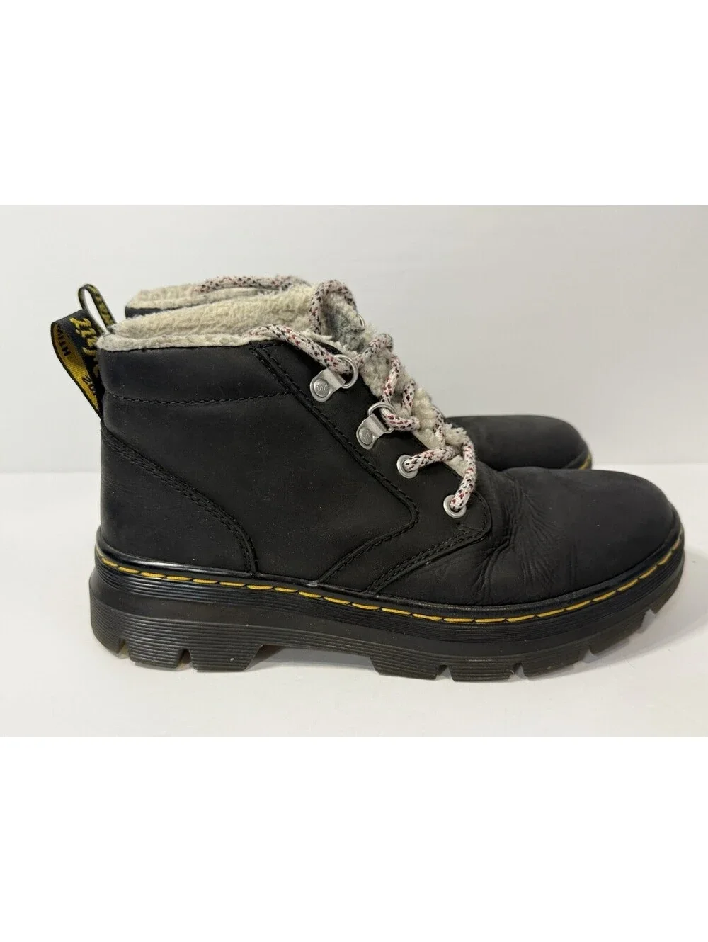 Dr. Martens Bonny Womens 6 EU 37 Fleece Lined Black Leather Lace Up Boot